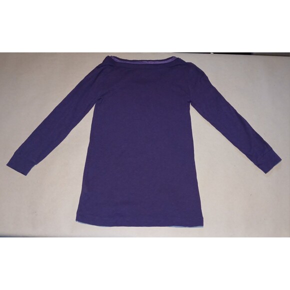 J. Crew Womens 100%Cotton Purple Top Sz Small Long-Sleeve Silky Scoop Neckline - Picture 3 of 4